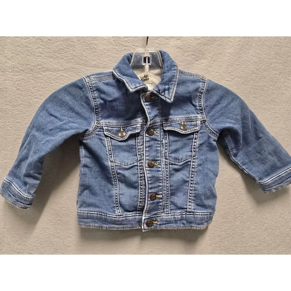 Baby OshKosh B'gosh Blue Denim Jacket 18M Kids Medium Wash Trucker Coat